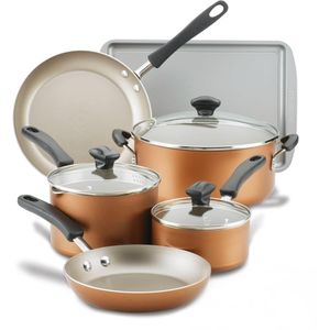 Baterías de Cocina Farberware Antiadherente 15 Piezas Champange