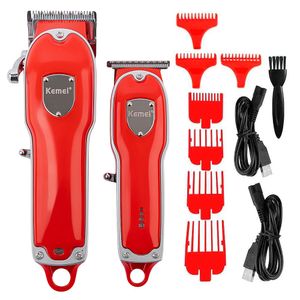 Maquina Cortar El Pelo Profesional Kemei KM-3911 Recargable + Patillera