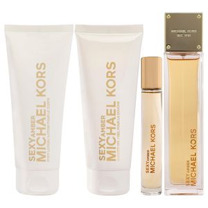 Michael Kors Sexy Amber Edp 100 Ml + Tube Body Lotion 100 Ml + Tube Shower Gel 100 Ml + Edp Miniature 5 Ml