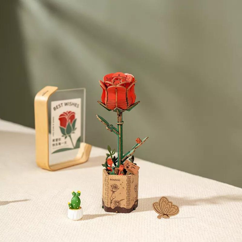 Kit Puzzle 3D In Legno – Libro Dei Fiori ROBOTIME Da Montare, Decorazione Con Fiori Artificiali Per Adulti Hobby Creativo