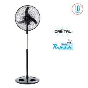 Ventilador De Pie Orbital Liliana 18" Parrilla Negra Vprn18