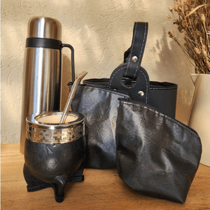 Combo Matero Imperial Completo Negro Ecocuero