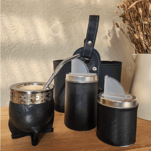 Combo Matero Imperial Completo Negro Ecocuero