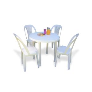 SET DE 4 SILLAS GALA Y 1 MESA ANTILLAS BLANCO VOSS 2000
