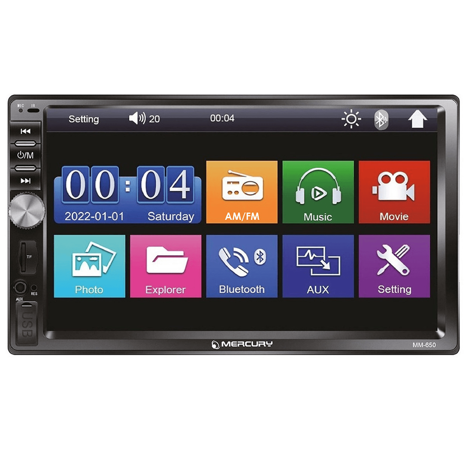 Pantalla Mercury 7 Pulgadas Stereo Bluetooth Mirror Link Doble Din