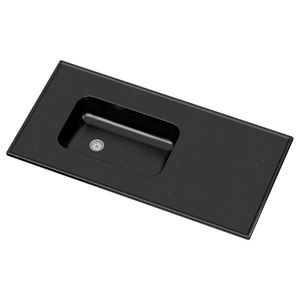Mesada de mármol sintético 120 x 53 cm negra