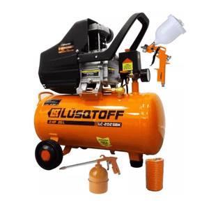 Compresor 25l Lusqtoff Lc-2025bk 2hp 50 Hz + Kit De Pintura