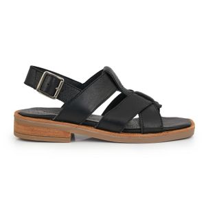 SANDALIA AMBAD NEGRA CHINELAS MUJER VESTIR CUERO