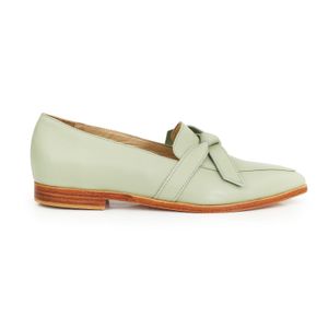MOCASIN COLONIA VERDE CUERO ZAPATOS MUJER ELEGANTE