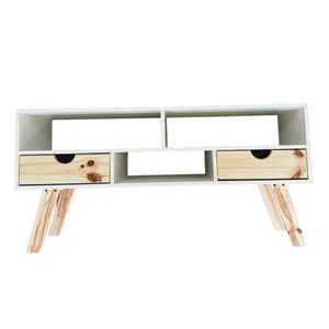 Mesa Tv Rack Melamina Escandinava 1.20mts Con Cajones