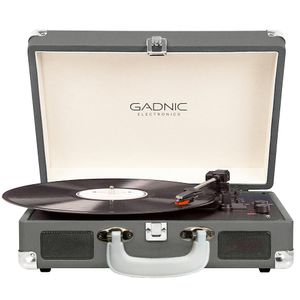 Tocadiscos Gadnic TD33 Bluetooth Portátil 3 Velocidades FM USB Aux-In RCA SD