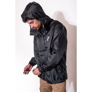 Buzo anorak rompeviento e impermeable Negro Andino