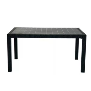 Mesa Simil Rattan Voss Grafito 1.50 Mts Tapa Plástica