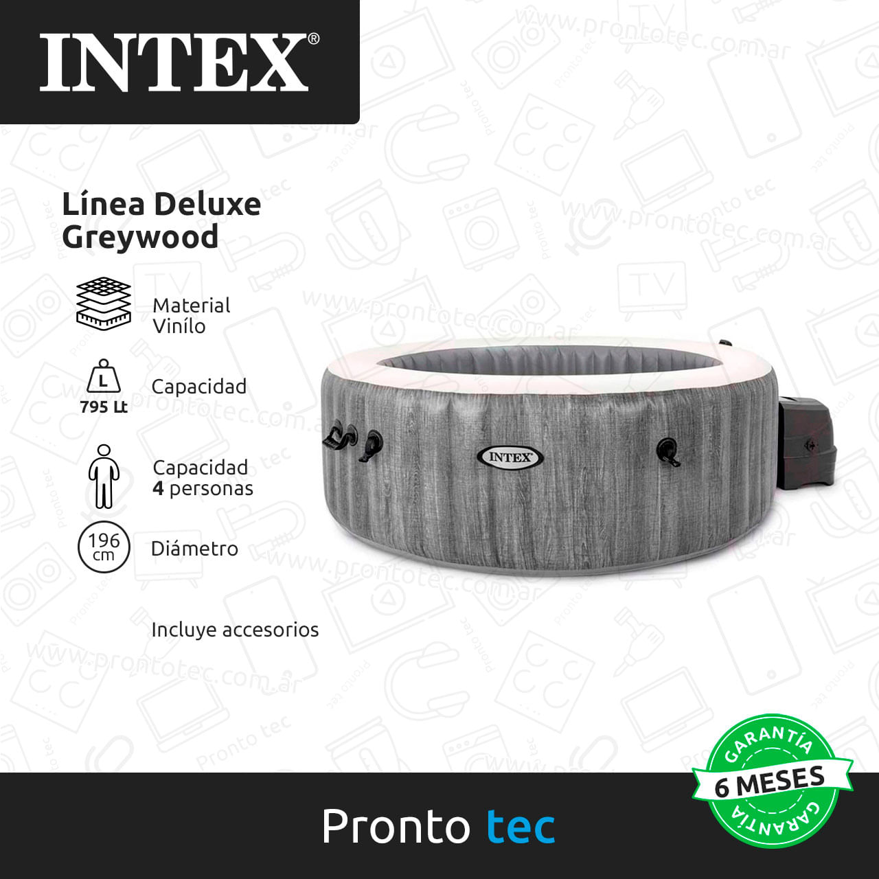 Jacuzzi Inflable Spa Intex Terapia De Burbujas 216 X 71 Cm 25061/4 ...