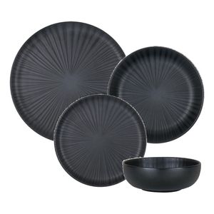 Juego De Vajilla Platos Bowls Flat Onix Oxford X24