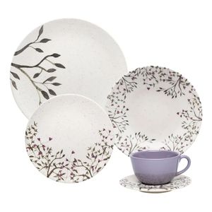 Juego De Vajilla Platos Tazas Unni Lilac Oxford 20 Piezas