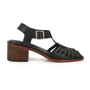 SANDALIA SOMERS NEGRO CHINELAS CUERO MUJER ELEGANTE