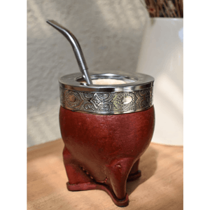 Set Bombilla + Mate Imperial Acero Borravino Guarda Espejo