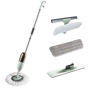 Mopa para Piso y Vidrios Bynox 3en1 con mopa circular mopa plana y mopa para vidrios CI-SPR3E1-GR