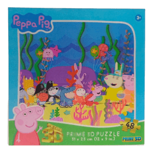 Puzzle Rompecabezas 3d Peppa Pig En El Acuario 48 Piezas Fibro