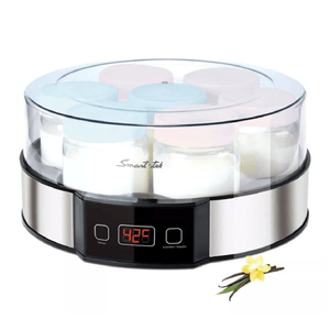 Yogurtera Smart-Tek YM750 Digital 7 Recipientes de Vidrio Capacidad Total 1.2 L