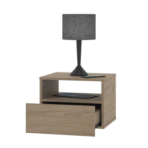 Mesa de luz flotante con cajon Roble MLF040-RB