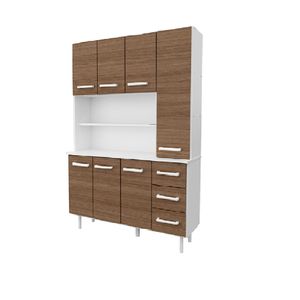 Aparador Organizador Cocina 1.2 m Blanco con Frentes Carvalho Mezzo Mosconi