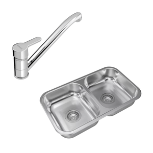 Combo Cocina Bacha Johnson C28/18 + Grifería Peirano Dique 20-160