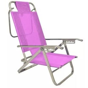 Reposera playera de aluminio color fucsia Descansar 80005