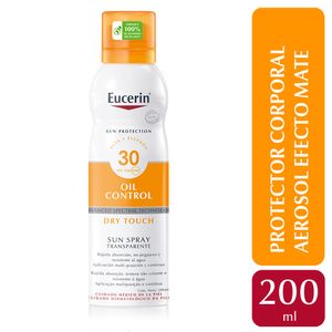 Protector solar corporal en spray Eucerin Toque Seco para piel sensible FPS 30 x 200 ml
