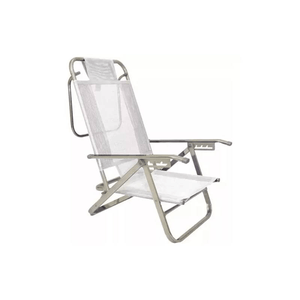Reposera Plegable Descansar - Blanca 5 Posiciones Aluminio Oval 14X30 (80005)