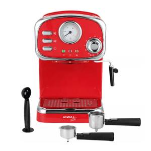 Cafetera Espresso Estilo Vintage Aiwa Cook 1,25 Litros Vaporizador De Leche Adaptador De Cápsulas