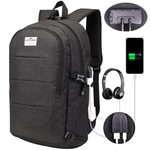 Mochila Porta Notebook Negra South Port Antirrobo 30L