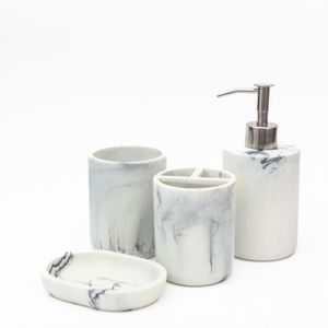 SET DE BAÑO X 4 SIMIL MARMOL ETXE (DD-19)