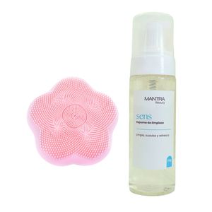 Limpiador/masajeador Facial Sonic Magneto silicone Rose + Espuma de limpieza - Mantra