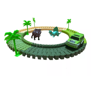 Pista Dinosaur Tracks Encastrable C/auto 78 Piezas 53792 Sebigus