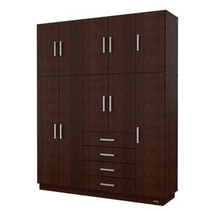 Placard Ropero 10 Puertas 4 Cajones Con Baulera Dakar Plus Wengue Mosconi