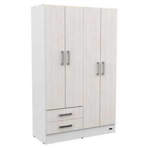 Placard Ropero 4 Puertas Melamina Dakar Blanco Con Frente Venezia Mosconi