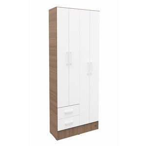 Placard Ropero 4 Puertas Melamina Dakar Carvalho Mezzo Con Frente Blanco Mosconi