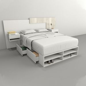 CAMA BOX CON CAJONES 1.40M DE 2 PLAZAS TABLE´S 6442