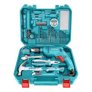 Kit Taladro 680 w. +  Caja con 115 accesorios TOTAL