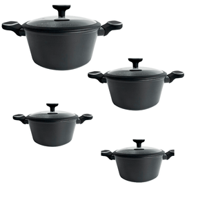 Set x 4 Ollas Carol de Granito Antiahaderentes con Sistema induccion con Asas