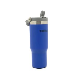 Vaso Termico Trendy Acero Inoxidable Grande 900ml Con Manija color Azul con pico rebatible