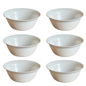 Set X 6 Bowls Compotera 13 Cm Vidrio Templado Blanco
