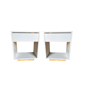 Mesa De Luz De 1 Cajón Moderna Promo X2 Unidades Melamina