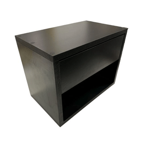 Mesa De Luz Flotante Con Cajones - Nordico Escandinavo Negro