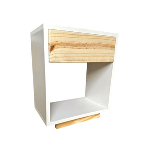 Mesa De Luz De 1 Cajón Moderna En Melamina Mesita Dormitorio