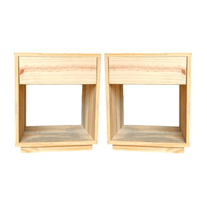 Mesa De Luz De 1 Cajón Moderna Promo X2 Unidades En Madera
