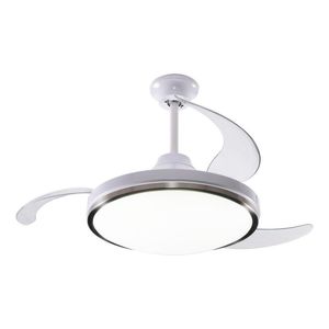 Ventilador de techo Peabody PE-VTR42 blanco con 3 palas color transparente de acrílico
