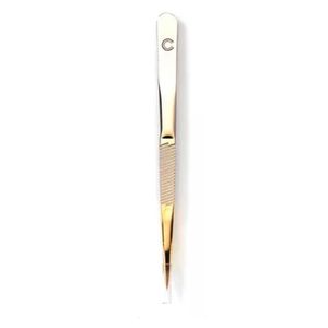 Pinza 1/2 Cuchilla Dorada 8,5cm Basicare Punta Fina 1006